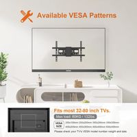 GRIFEMA Support Mural TV 32-80 Pouces - Fixation Murale TV Peut Contenir Jusqu'à 60KG,Accroche Television Mural Orientable ± 60°,