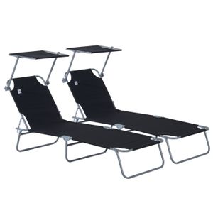 CHAISE LONGUE chaise longue - Outsunny - Métal - 187x58x36cm - N