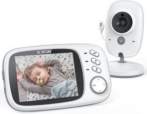 ÉCOUTE BÉBÉ Blanc 3.2”Babyphone Camera, Camera Bebe 720P, Visi