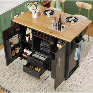 Table de salle à manger pliante avec tiroir, économiseur d'espace et table pour 4 chaises – 1,4 m Table de salle à manger pliante avec tiroir, économiseur d'espace et table pour 4 chaises – 1,4 m