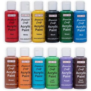 PICCOLINO Hobby Paint - Couleur peinture acrylique brillante - 5x 500ml -  Assortiment couleurs primaires | Piccolino