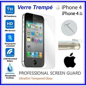 iPhone 4 1 Pack Film de Protection dÉcran en Verre Trempé Transparent NBKASE Verre Trempé pour iPhone 4S 9H Dureté et 3D Touch Compatible 