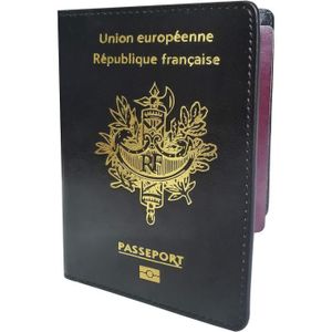 PORTE PAPIERS Porte Passeport Noir Et Doré Pour Homme & Femme En