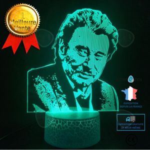 LAMPE A POSER CONFO® lampe Johnny Hallyday 3D télécommande lumiè