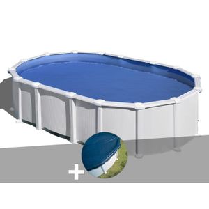 PISCINE Kit piscine acier blanc Gré Haïti ovale 6,34 x 3,9