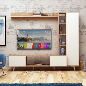 Meuble tv mural en bois et métal MELBOURNE, Meubles TV