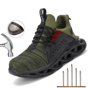 Homme Chaussures de Sécurité Respirante Chaussure de Travail avec Embout de Protection en Acier Anti-crevaison Outdoor Hiking Randonnée Mesh Baskets,39 