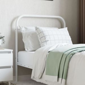 TÊTE DE LIT Tête de lit en métal blanc - VGEBY - ABI - Dimensions 95x3x100cm - Pour matelas 90cm