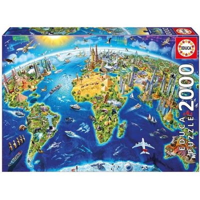Puzzle 2000 Pièces 'Éléphants Dans Le Jardin' - Bluebird France - Multicolore - Neuf