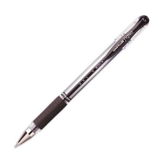Uni Ball Signo Broad UM-153 Stylo roller blanc encre gel, pointe métal 1 mm, largeur de trait 0