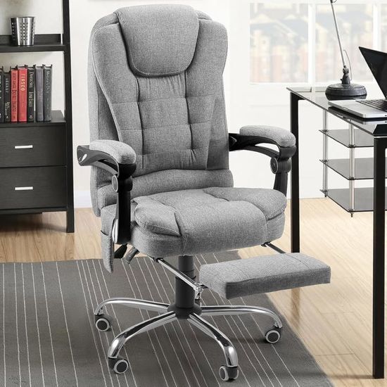 Tabouret Pivotant Ergonomique Avec Effet Balançoire - Hauteur Réglable 47-65cm - Charge 140kg - Gris Clair