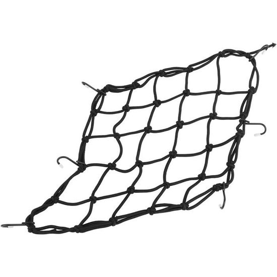 Filet à Bagages Moto/Vélo 2 Pièces - Élastique Et Résistant - 40x40 Cm - 6 Crochets Anti-Rayures