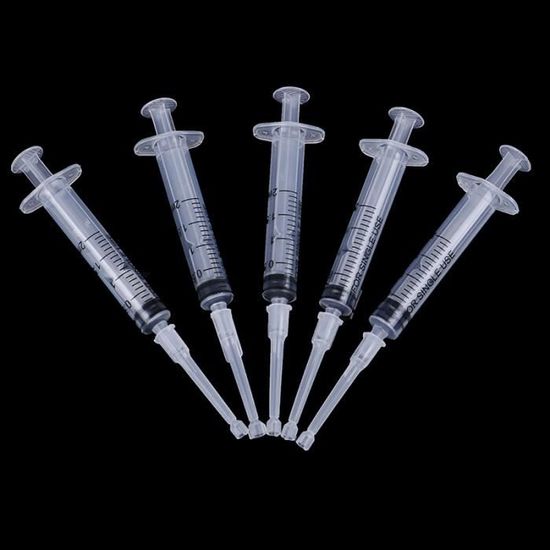 Lot De 10 Seringues/Tubes Plastique 1ml 30G 5/16 (8mm) - Stériles, Graduées, Pour Usage Non Médical
