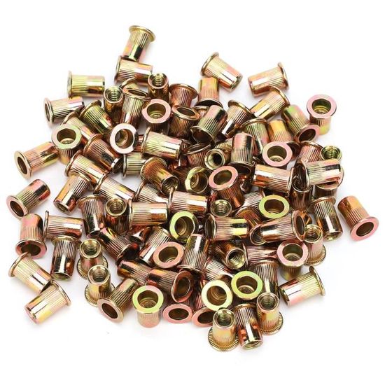 Écrous à Rivets Aveugles (rivnuts) Acier Galvanisé - Tête Fraisée 90°, Filetage M4 à M8