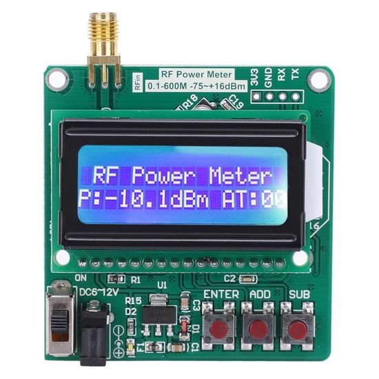 Détecteur De Puissance RF AD8307 - Plage -75 à +15 DBm, Connecteur SMA Femelle - Compact Et Prêt à L'Emploi - 12