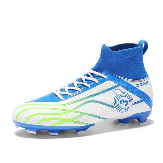 Chaussures De Football VTASQ Homme - Cuir Synthétique - Semelle Caoutchouc Crampons - Haute Tige (high Top) - Pour Entraînement, Terrain Herbe/terre