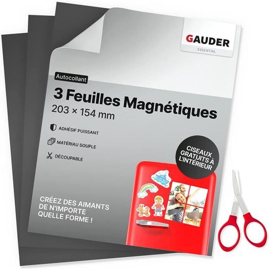 Plaques Magnétiques Autocollantes GAUDER - 330 Pièces 10x10mm - Pour Frigo, Tableaux Blancs