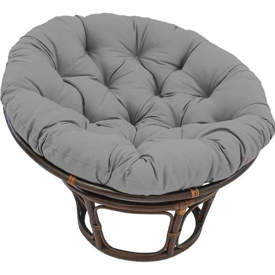 Galette de chaise Coussin de fauteuil de jardin épais et doux Coussins extérieurs e chaise suspendu de siège d'oeufs-100*100cm -gris