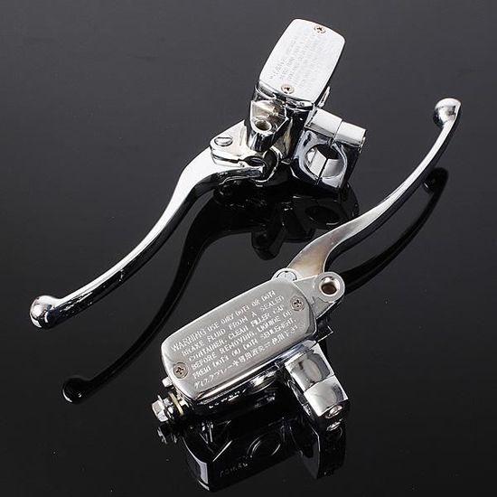 Levier De Frein Moto Universel En Aluminium 7/8" (22mm) - Réglage Du Rouleau, Pour Maître-cylindre - Couleur Argent Gauche