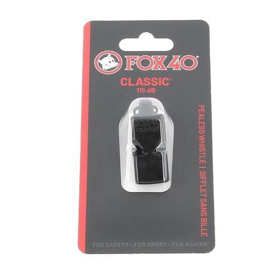 Sifflet FOX 40 Classic CMG Noir - Pour Arbitre Football, Son Puissant Jusqu'à 1 Km, 115 DB - 2