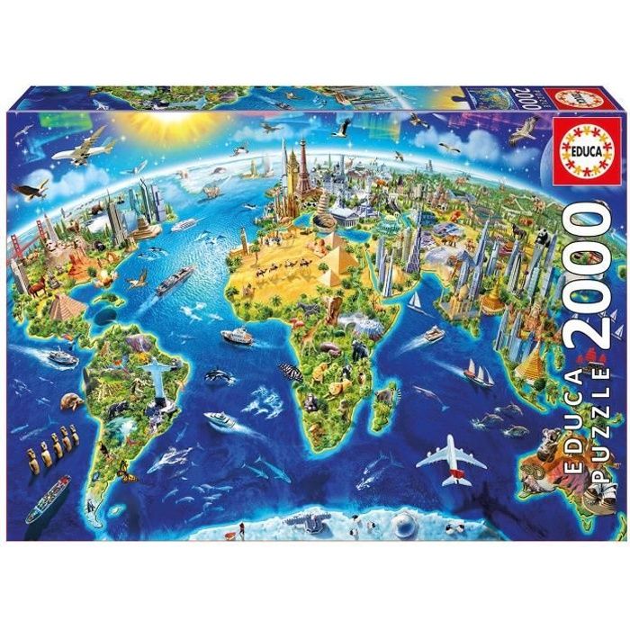 Puzzle Symboles du Monde 2000 pièces - EDUCA - Tableaux et peintures ...