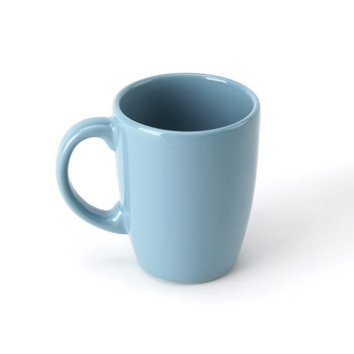 Lot 6 mugs en faience 30cL - bleu