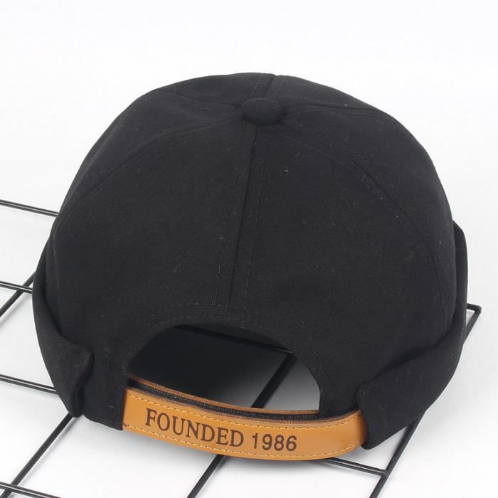 CASQUETTE Hommes Femmes Chapeau Casual Docker marin Mécanicien brimless Chapeau de couleur solide LTA90610081BK_666