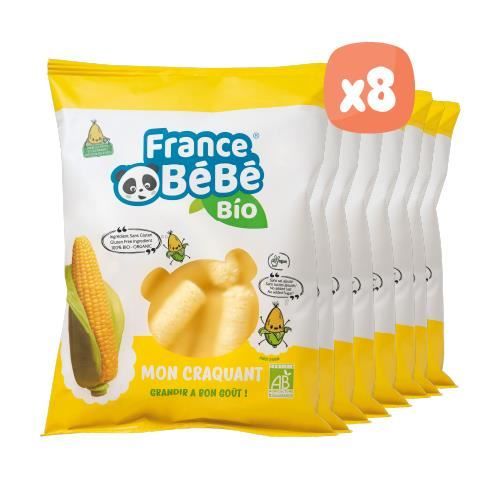 FRANCE BéBé BIO - Biscuit soufflé Nature BIO - Vegan - Lot 8 sachets de 20g