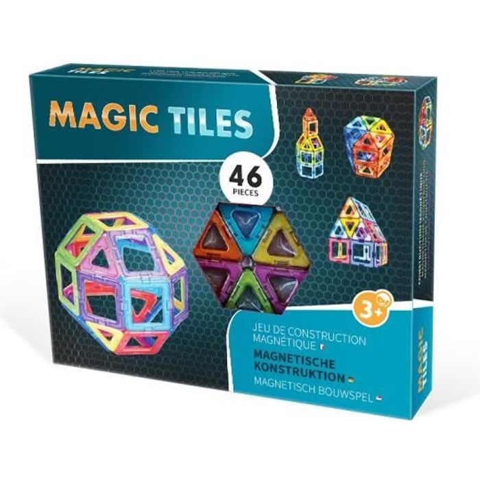 Jeu de construction magnétique et aimanté MAGIC TILES - Classique 46 pcs