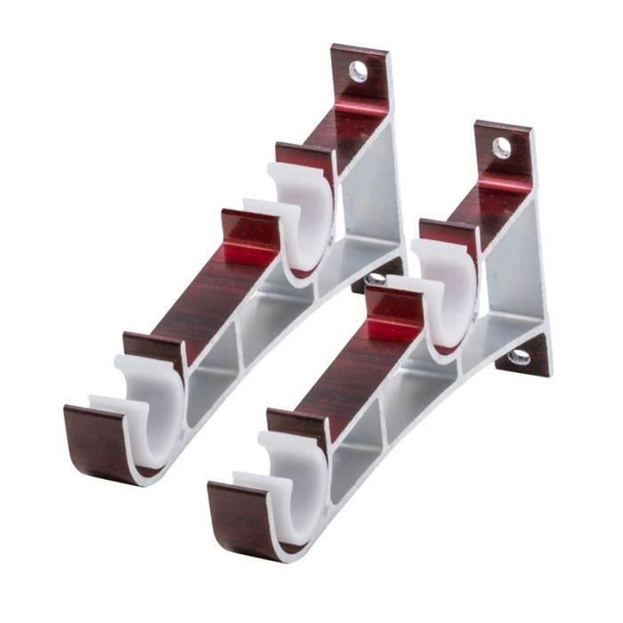 2 PCS Raccords De Rideaux En Alliage D'aluminium Double Parenthèse Type De Poisson Double Code De Tringle À Rideau