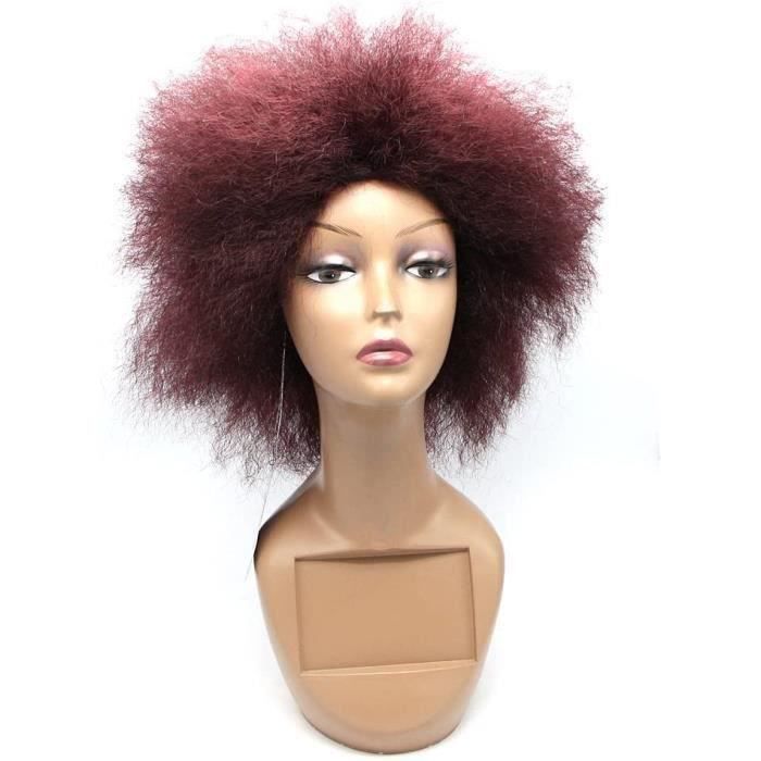 Extensions de cheveux et perruques et accessoires synthétiques court bouclés perruque Afro africain américain Super Fluf 248246