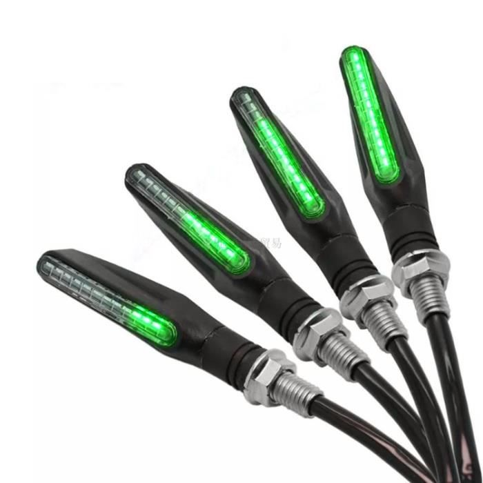 4pcs 12V 12LED Circulation LED Moto Clignotants Voyants-Vert