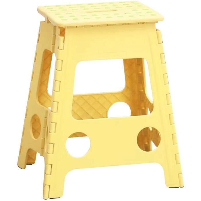 TABOURET Macallen Tabouret Pliant Marche Pied Pliable Plastique Escabeau Marchepied 45 cm Haut Cuisine Bain Escabot Douche Banc 78