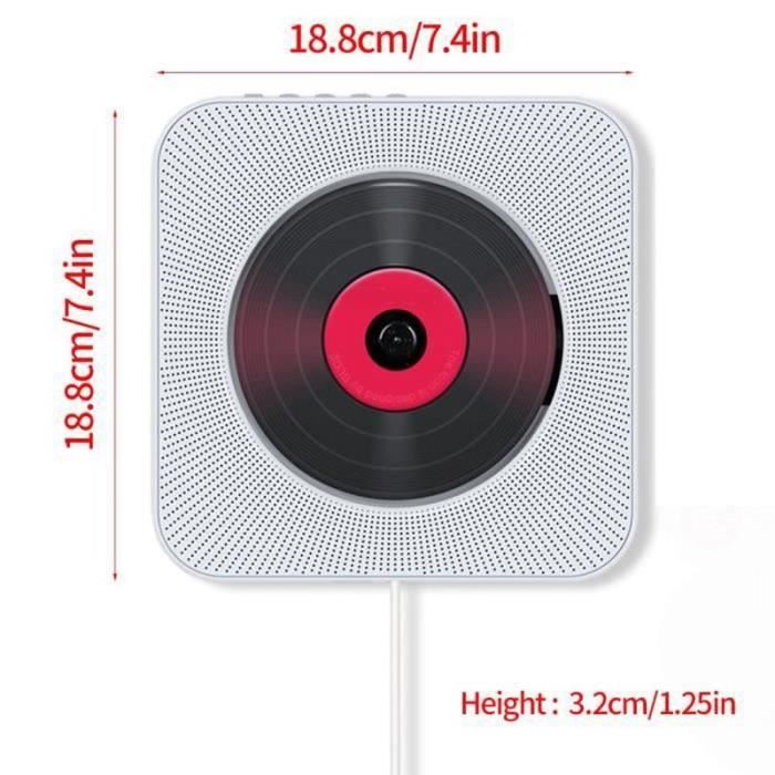 PD17470-Lecteur CD enfant,Lecteur CD mural Bluetooth 4.2 avec télécommande Boombox Audio sans fil en plastique ABS - Type whit