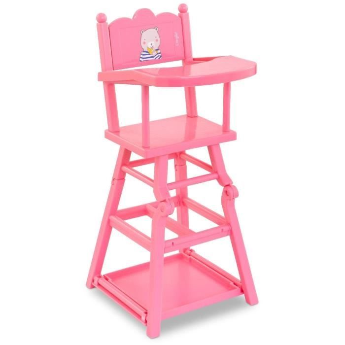 Chaise haute pour poupon fille Corolle - rose - 36/42 cm