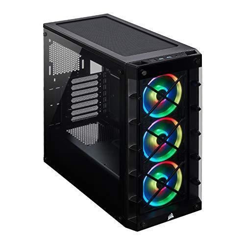 Corsair iCUE 465X RGB Boîtier gaming Moyen-Tour ATX en Verre Trempé (Panneaux Avant et latéral en Verre Trempé, Trois ventilateurs