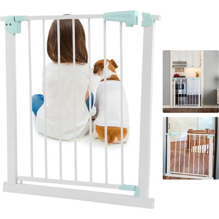 Barrière de sécurité pour animaux de compagnie Clôture de Porte de Sécurité Animaux de Compagnie Enfants pour Escalier -ALA
