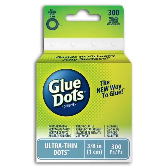 Glue Dots® Rouleau de 300 pastilles de colle - ultra fin - 10mm