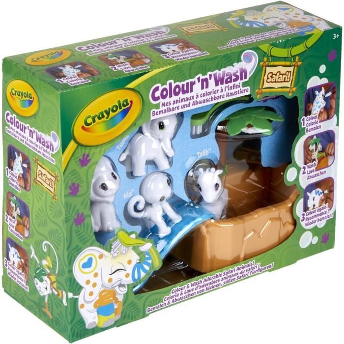 Crayola - Color'N'Wash - Mes Animaux à Colorier - Coffret Safari - Dessiner - Laver - Recommencer