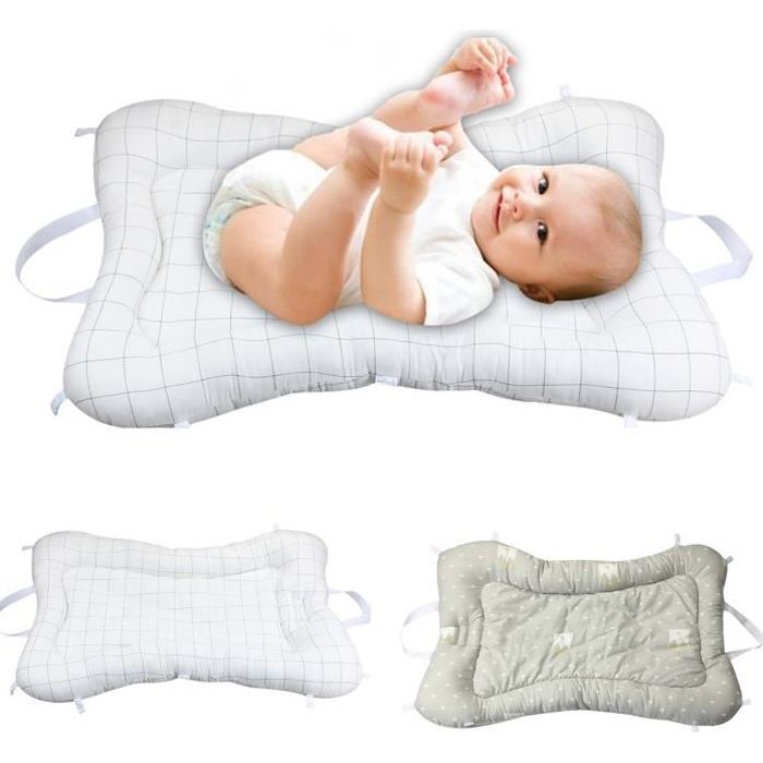 IFCOW®0-12 mois oreiller bébé correction de la tête anti-biaisée coussin de couchage correction néonatale-gris