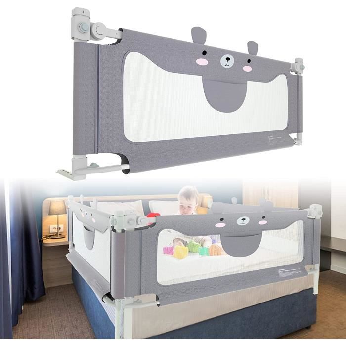 LARS360 Barrière de lit pour enfant - 150 cm - Protection contre les chutes - Lit réglable en hauteur - Sécurité anti-chute