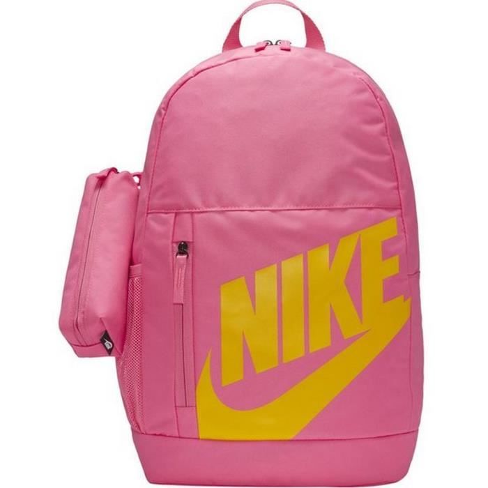 Sac A Dos Nike Rose Grand Logo Swoosh Jaune avec Trousse