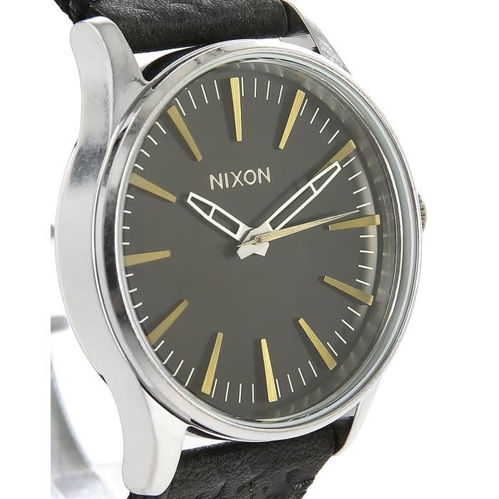 Montre noire et cuivre Sentry 38 Leather pour homme