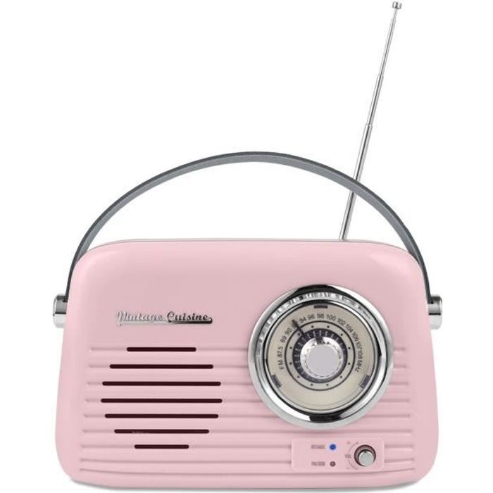 RADIO RÉTRO VINTAGE CUISINE AVEC HAUT-PARLEUR BLUETOOTH - ROSE