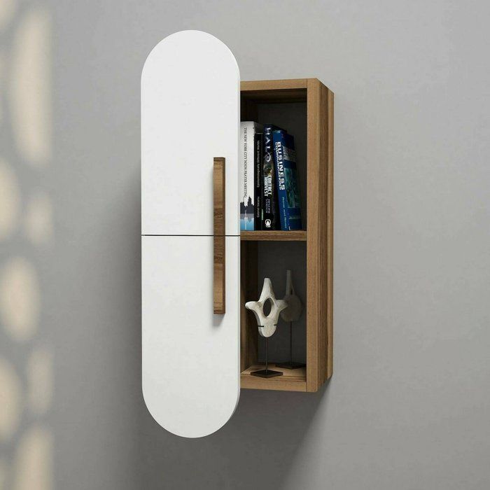 Étagère murale Dfirman - Dmora - Melaminè - Noyer blanc 35x22h60 cm Étagère murale Dfirman - Dmora - Melaminè - Noyer blanc 35x22h60 cm