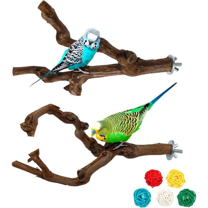 Meilleurs prix pour Ensemble de 2 perchoirs à oiseaux naturels Perchoirs en bois de raisin