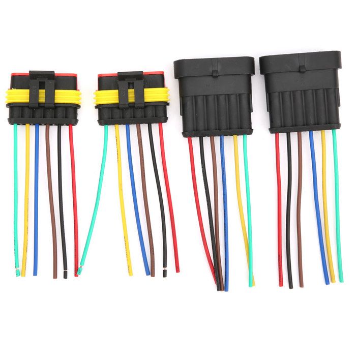 Lot De 2 Connecteurs lectriques tanches Pour Voiture 4 5 6 Broches lot-de-2-connecteurs-lectriques-tanches-pour-voiture-4-5-6-broches