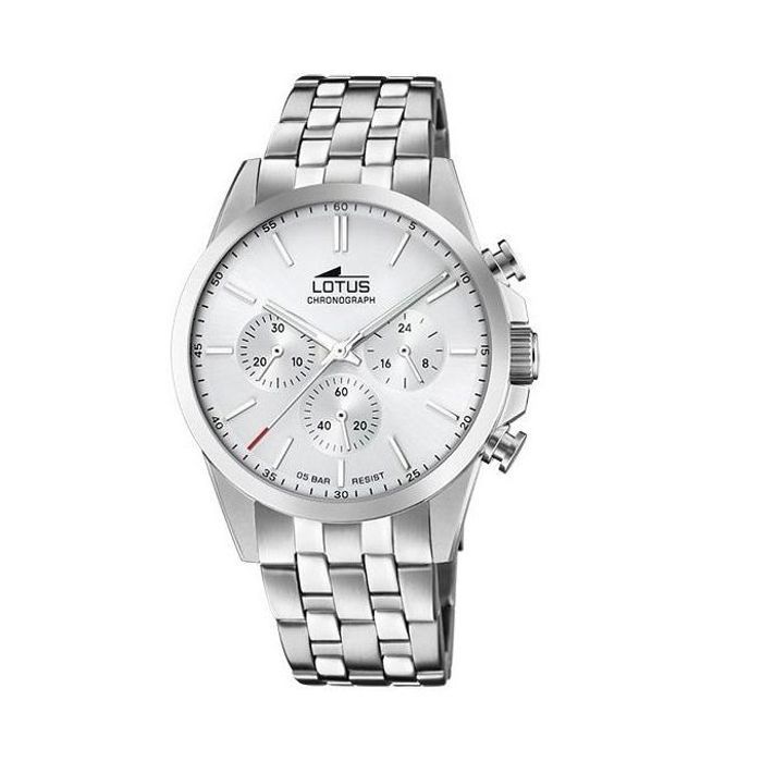 Montre - LOTUS - Chronographe Homme - Argentée - Acier Inoxydable - Étanche 50m