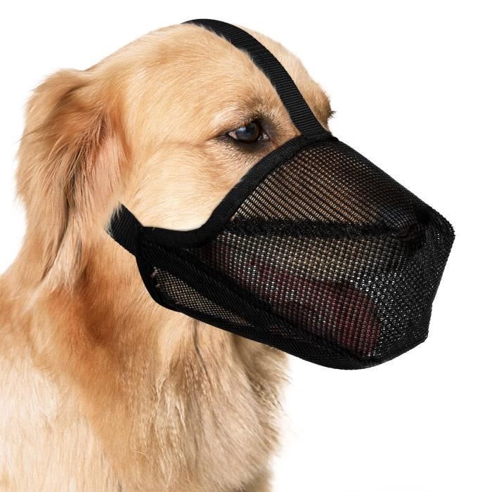 Meilleurs prix pour Muselières en Nylon pour Chiens muselière Respirante pour Petits Moyens et Grands Chiens empêche de Mordre et MangerNoirSiz