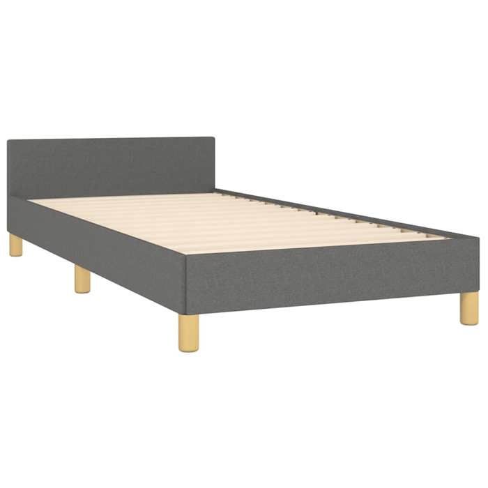 Cadre de lit adulte/Lit 1 personne - UU sans matelas gris foncé 90x190 cm tissu 353